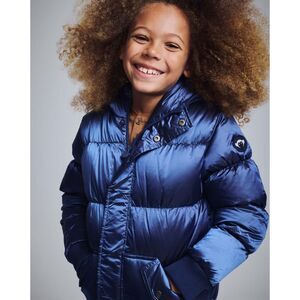 Appaman Kids Dawn Navy Hooded Puffer Jacket Size 8